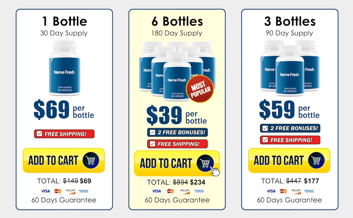 Nerve Fresh price packages and special discount